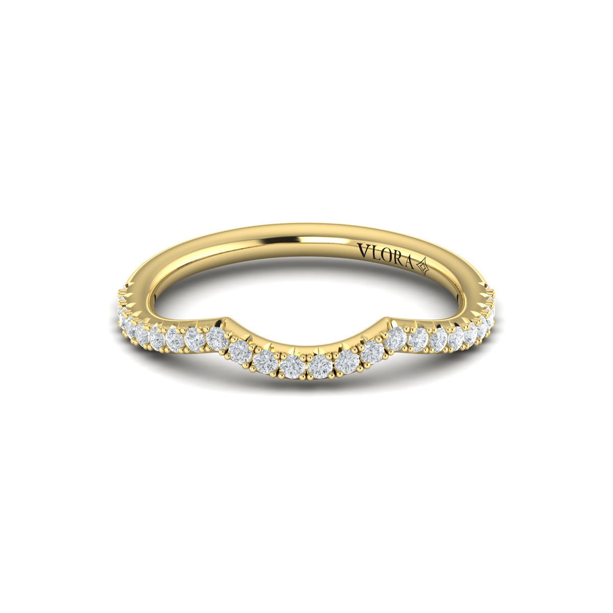 14kt Yellow Gold Diamond Womens Matching Wedding Band