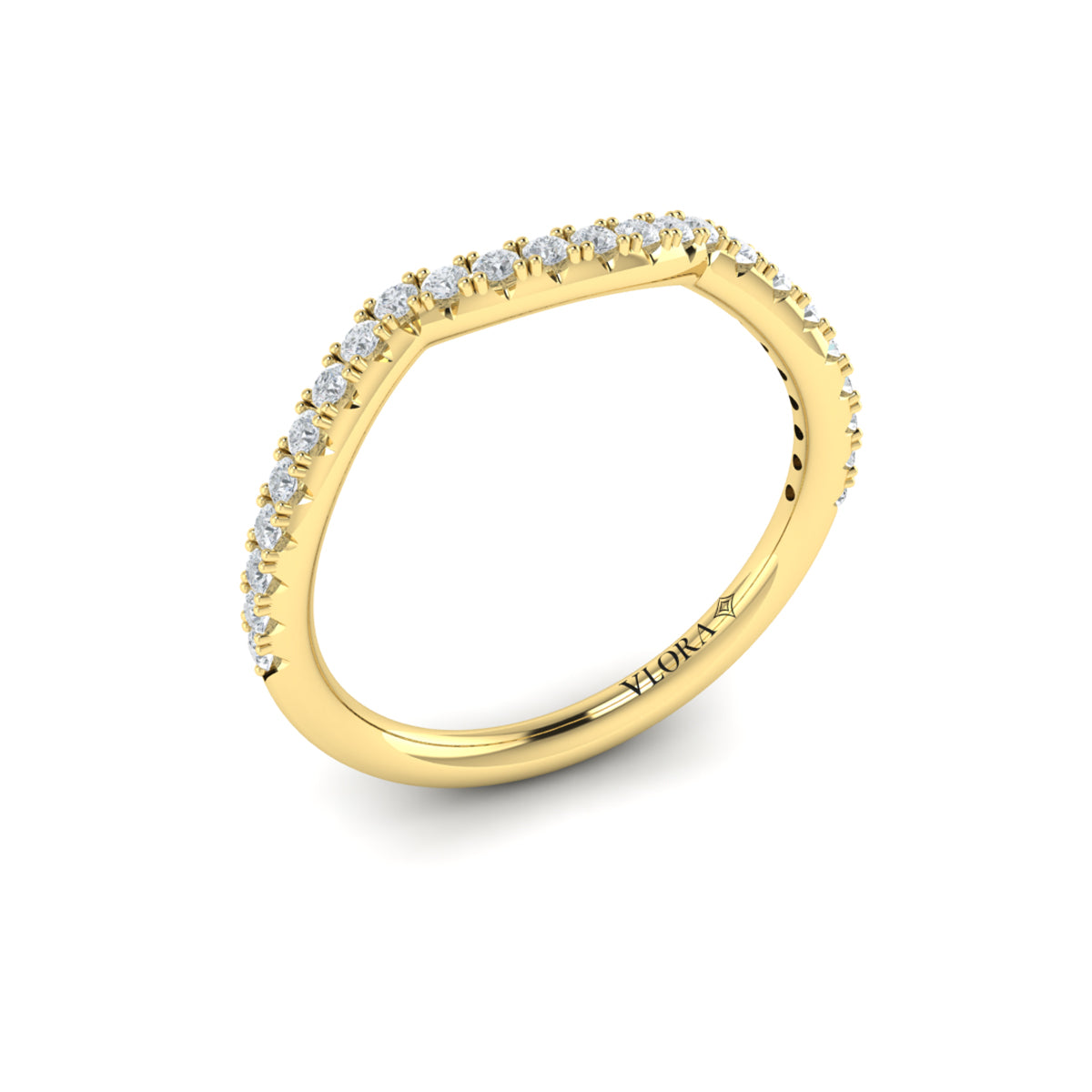 14kt Yellow Gold Diamond Womens Matching Wedding Band
