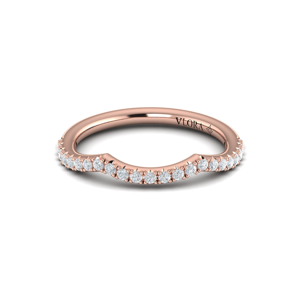 14kt Rose Gold Diamond Womens Matching Wedding Band