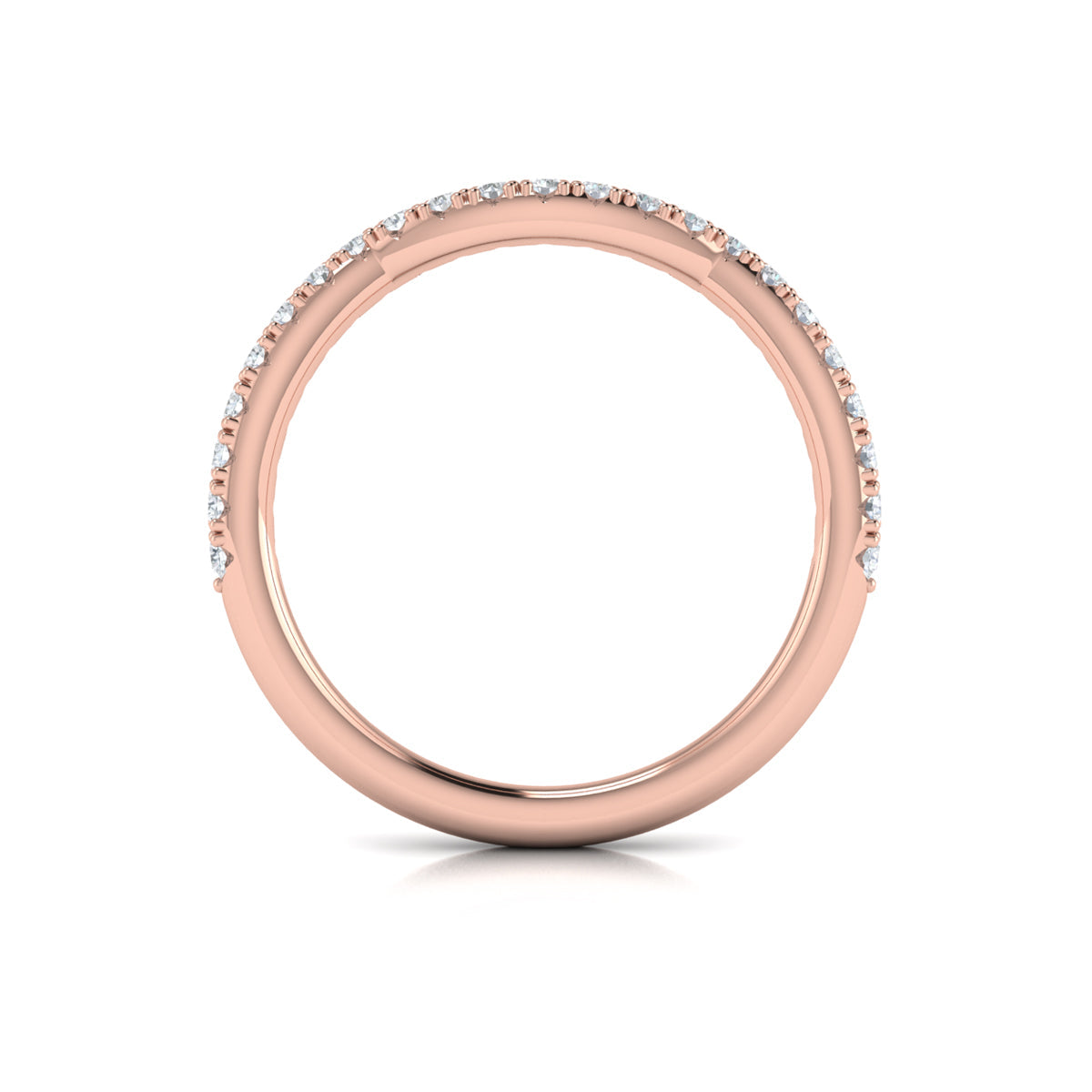 14kt Rose Gold Diamond Womens Matching Wedding Band