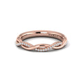 14kt Rose Gold Pave Diamond Womens Wedding Band