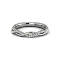 14K White Gold Pave Diamond Womens Matching Band