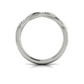 14K White Gold Pave Diamond Womens Matching Band