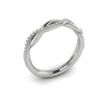 14K White Gold Pave Diamond Womens Matching Band