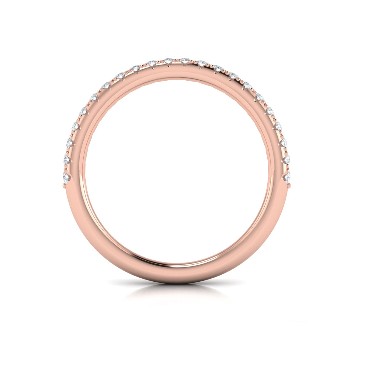 14kt Rose Gold Diamond Womens Matching Wedding Band