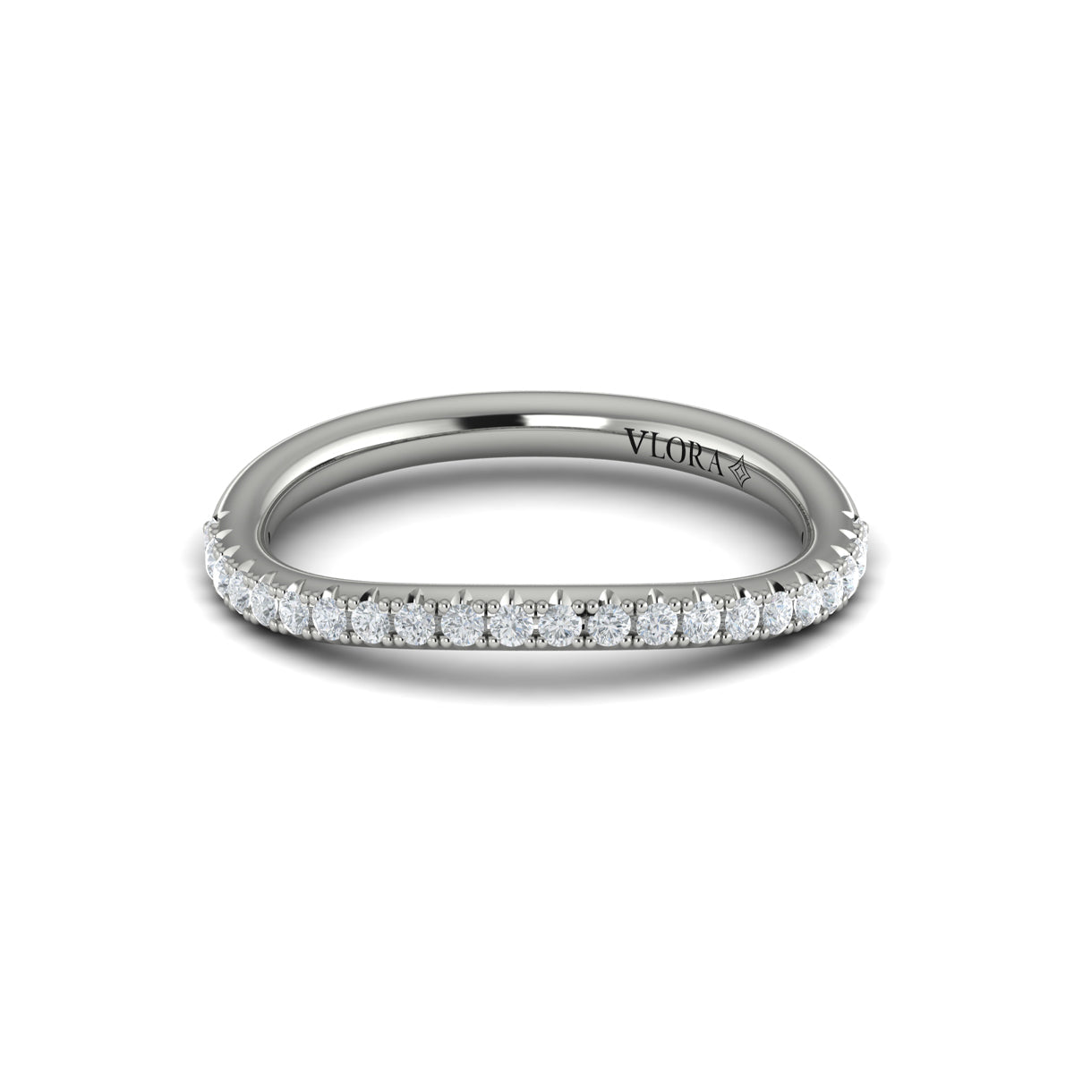 14K White Gold Diamond Womens Matching Wedding Band