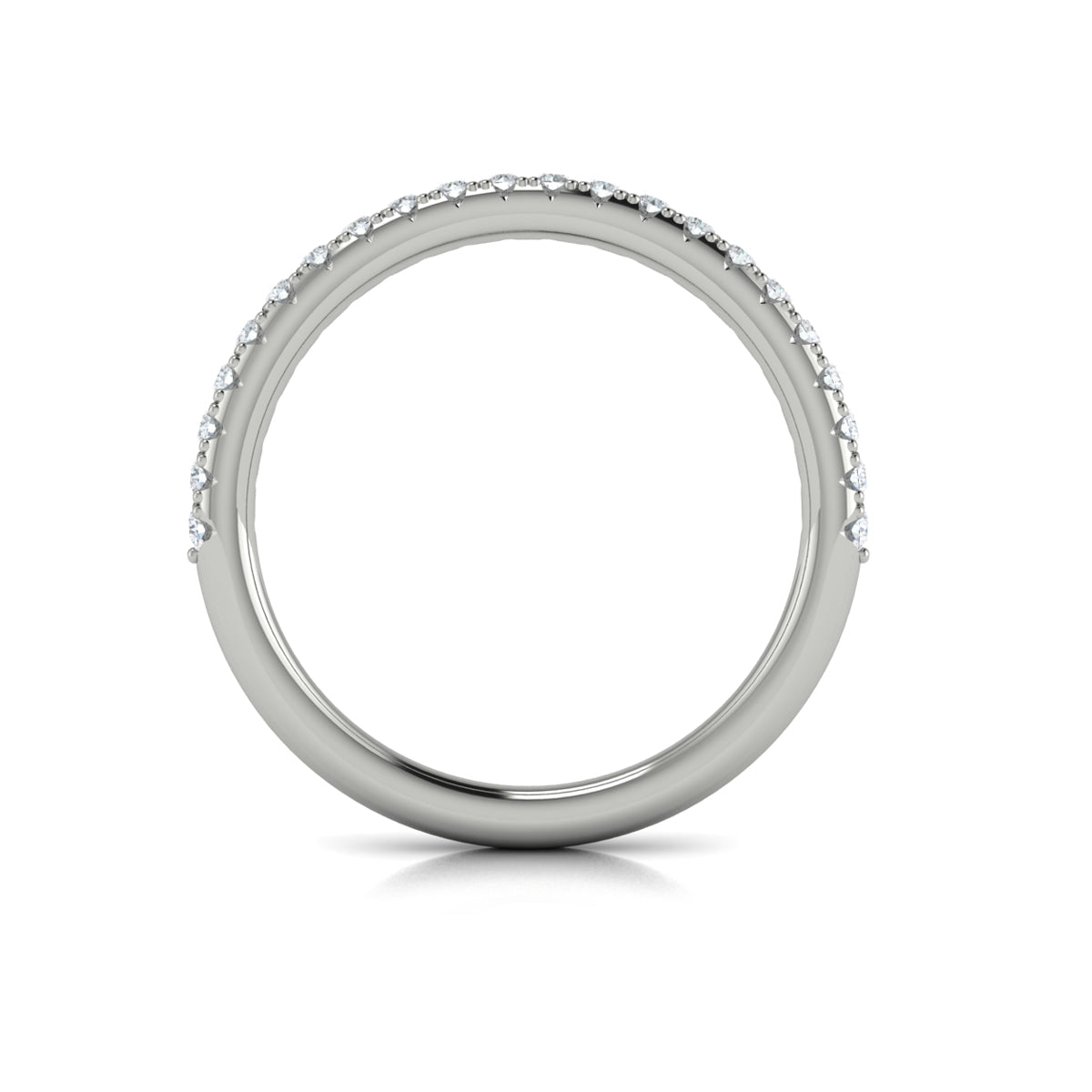 14K White Gold Diamond Womens Matching Wedding Band