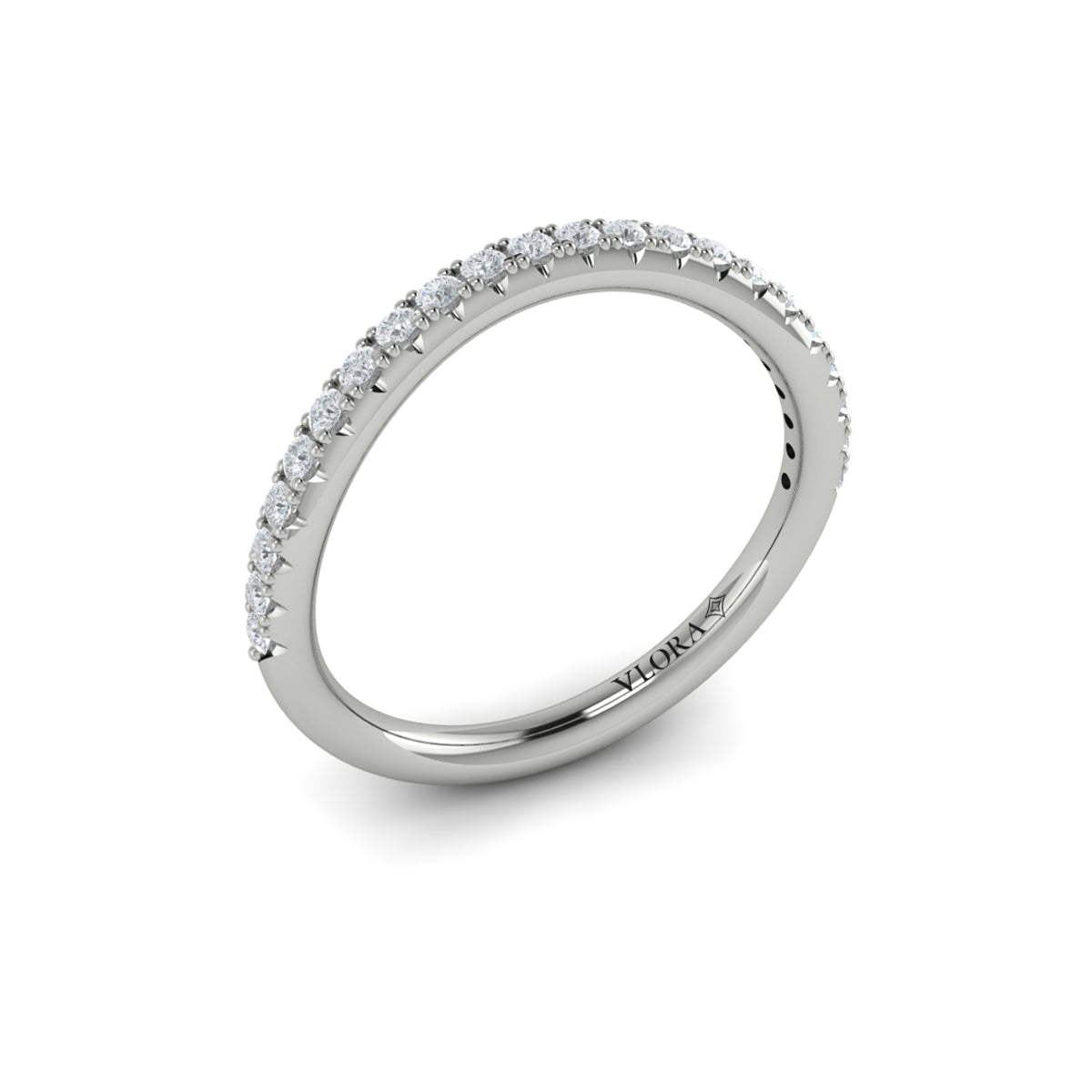 14K White Gold Diamond Womens Matching Wedding Band
