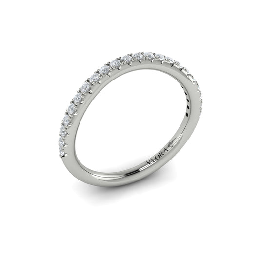 14K White Gold Diamond Womens Matching Wedding Band