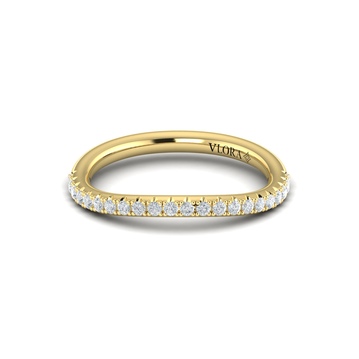 14kt Yellow Gold Diamond Womens Matching Wedding Band
