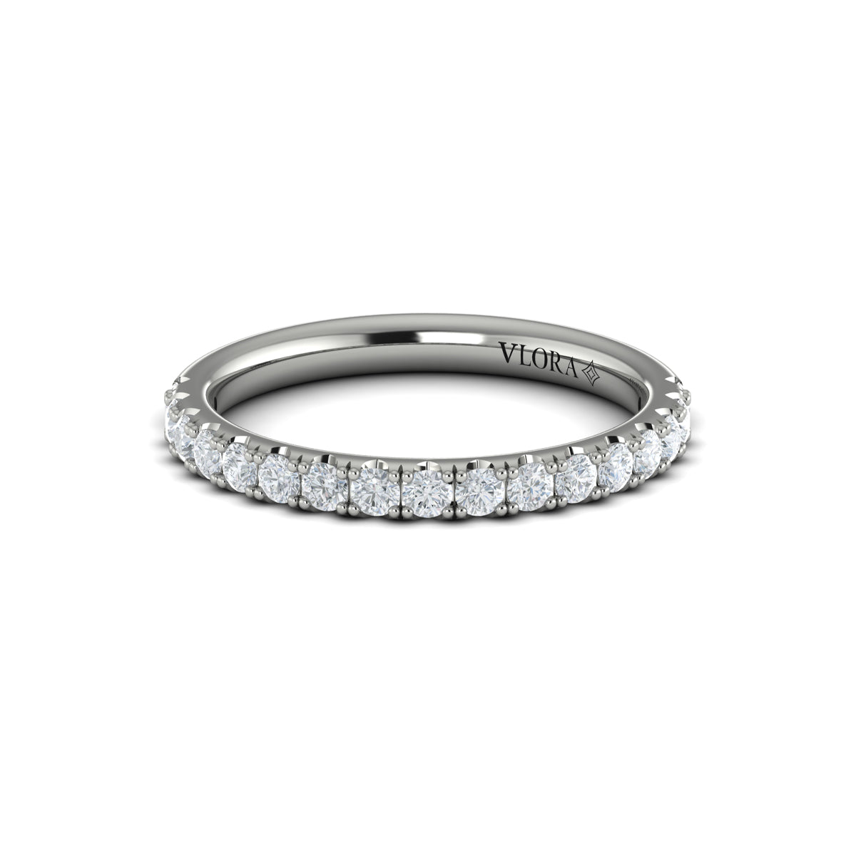 14K White Gold Diamond Womens Matching Wedding Band
