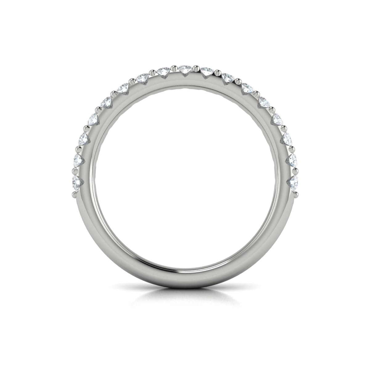 14K White Gold Diamond Womens Matching Wedding Band