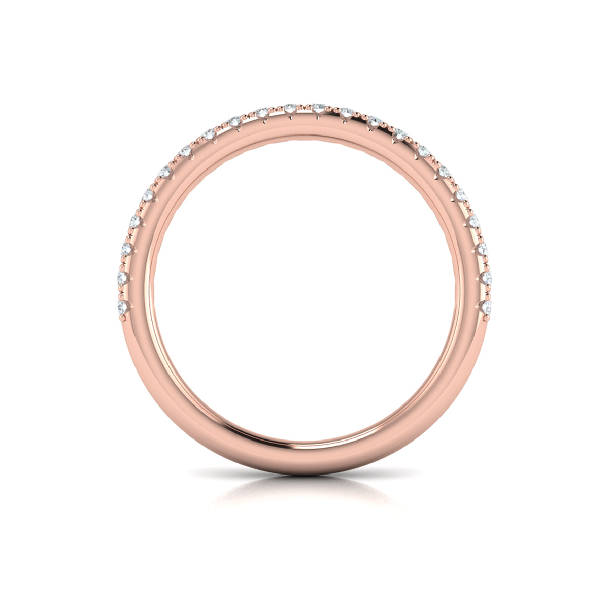 14kt Rose Gold Diamond Womens Matching Wedding Band