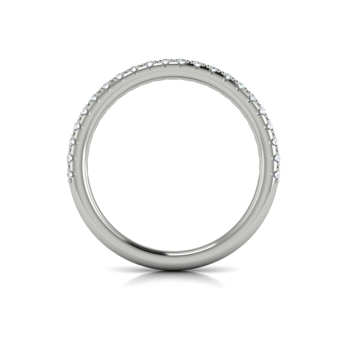 14K White Gold Diamond Womens Matching Wedding Band
