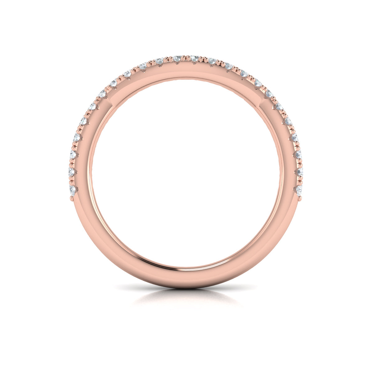 14kt Rose Gold Diamond Womens Matching Wedding Band