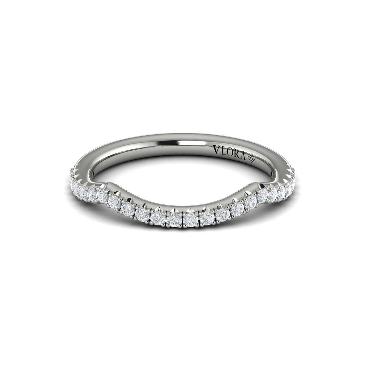 14K White Gold Diamond Womens Matching Wedding Band