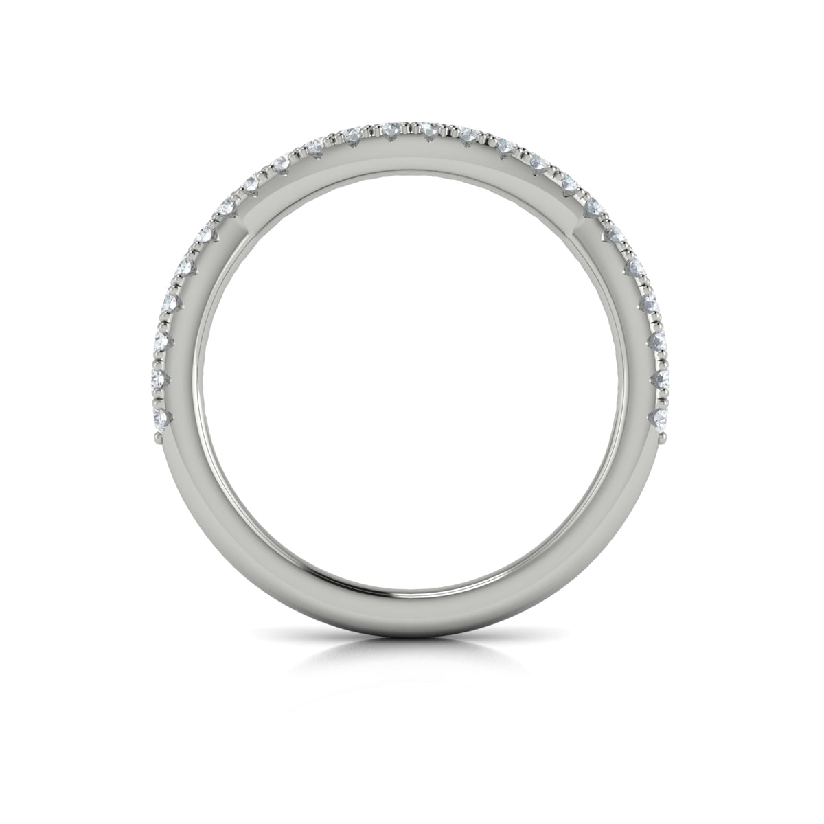 14K White Gold Diamond Womens Matching Wedding Band