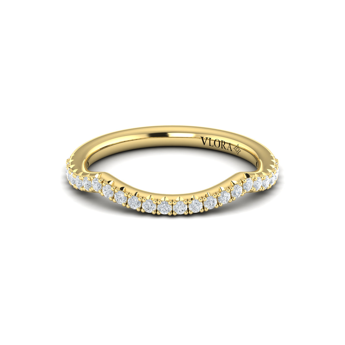 14kt Yellow Gold Diamond Womens Matching Wedding Band