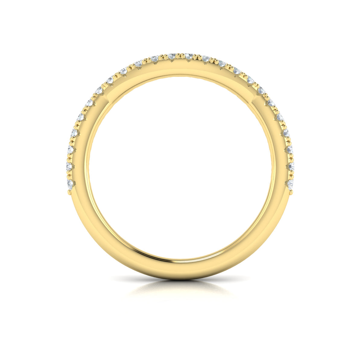 14kt Yellow Gold Diamond Womens Matching Wedding Band