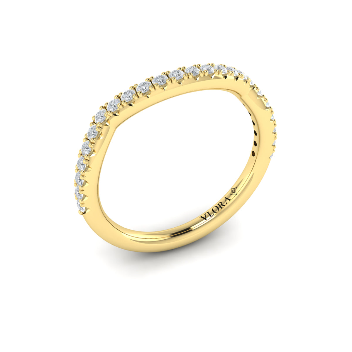 14kt Yellow Gold Diamond Womens Matching Wedding Band