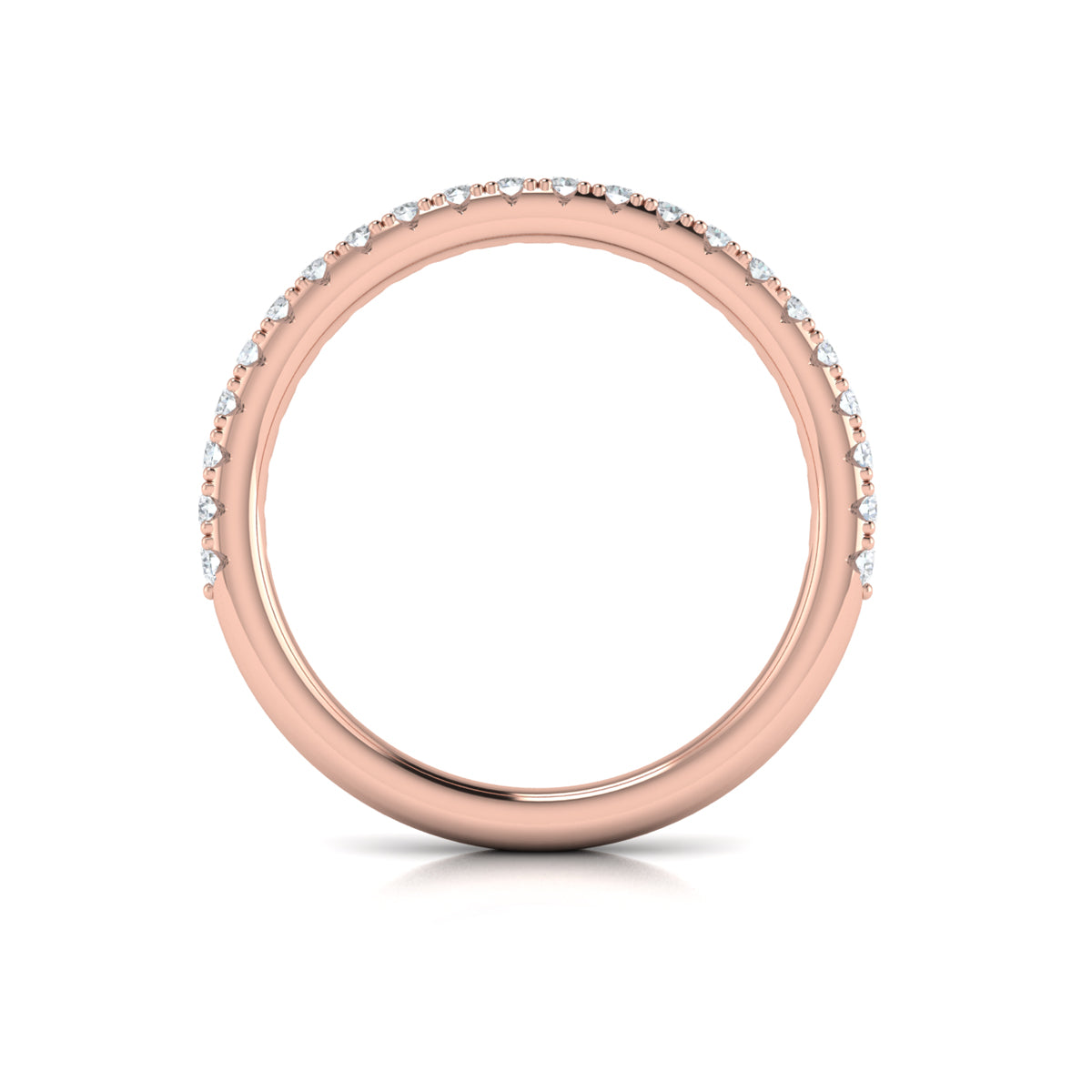 14kt Rose Gold Diamond Womens Matching Wedding Band