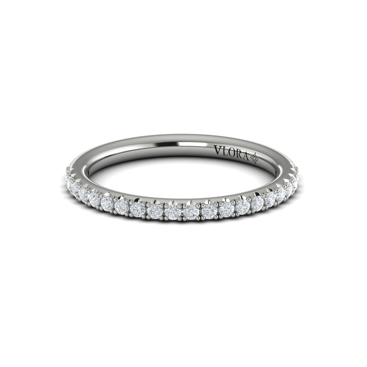 14K White Gold Diamond Womens Matching Wedding Band