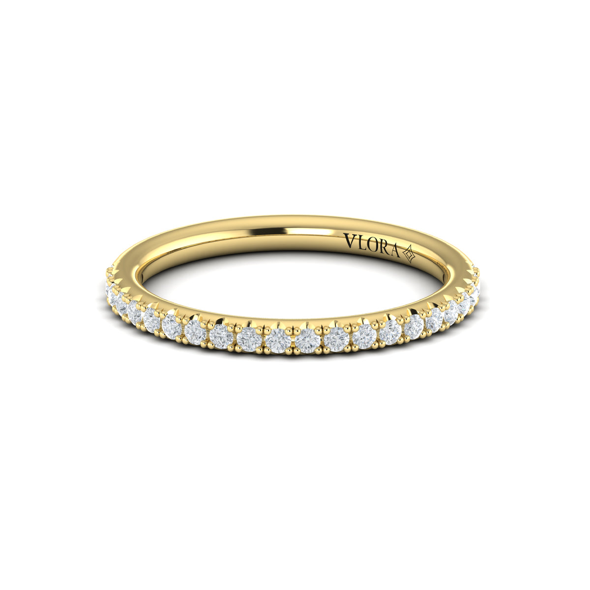 14kt Yellow Gold Diamond Womens Matching Wedding Band