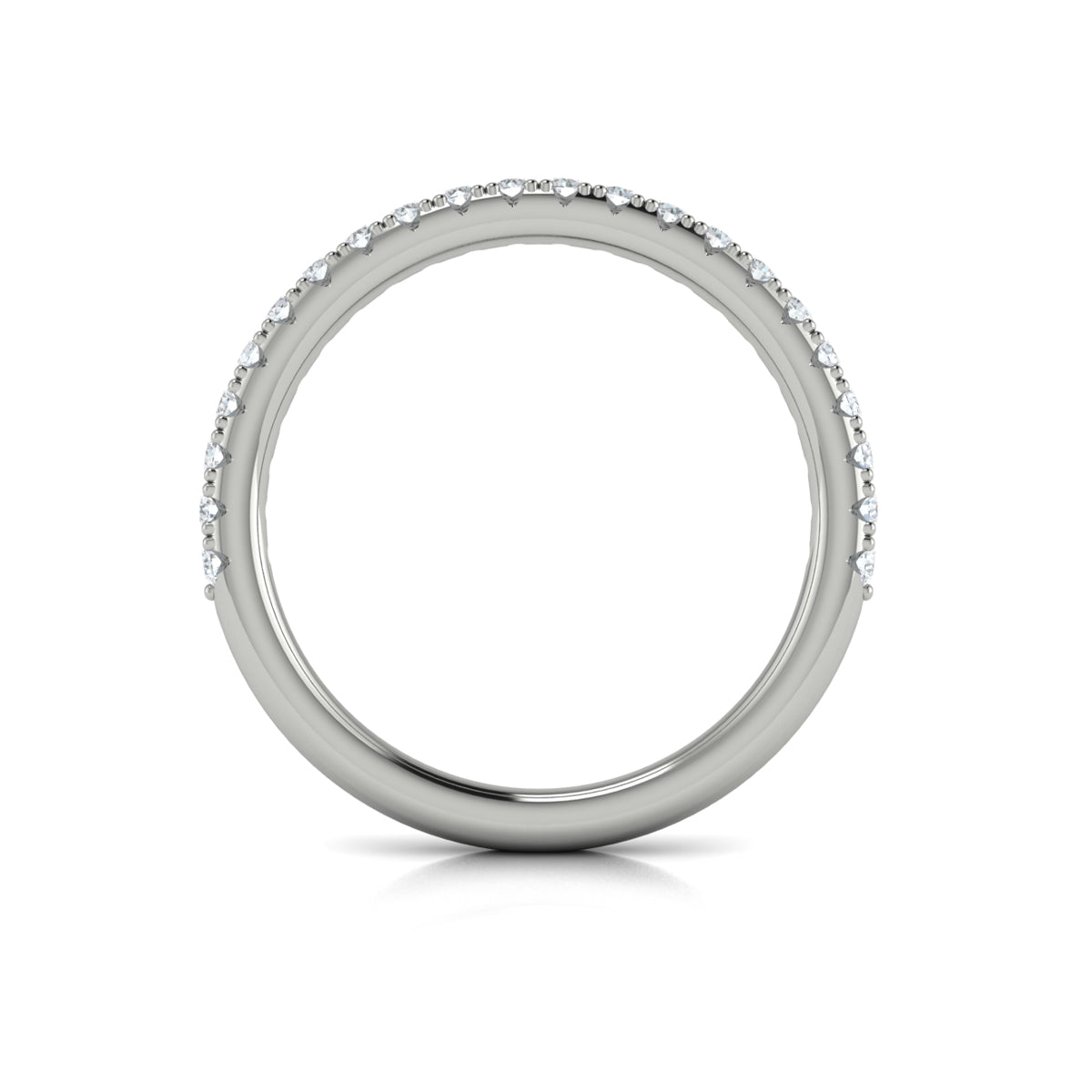 14K White Gold Diamond Womens Matching Wedding Band