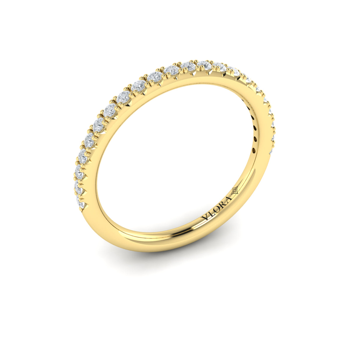 14kt Yellow Gold Diamond Womens Matching Wedding Band