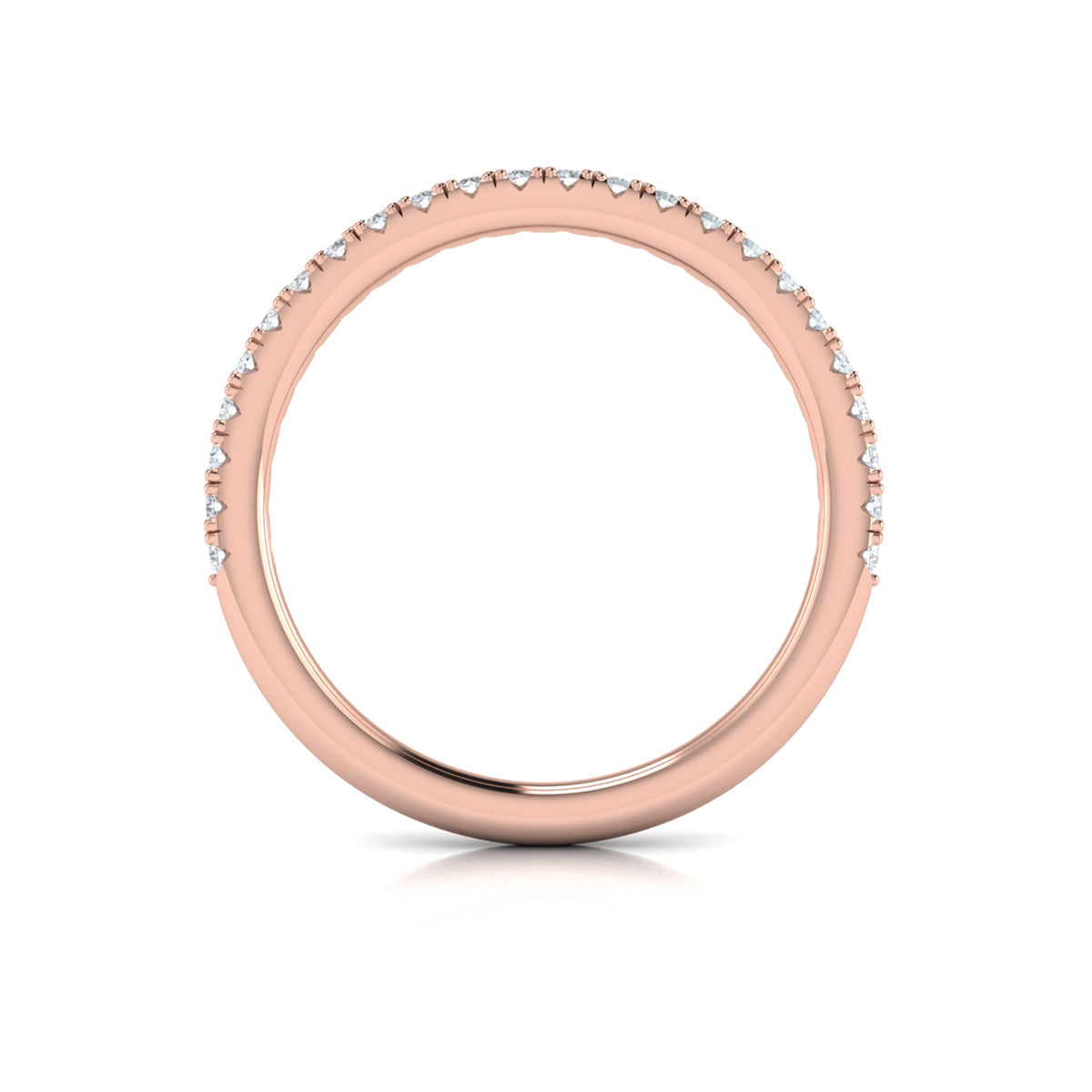18kt Rose Gold Diamond Womens Matching Wedding Band