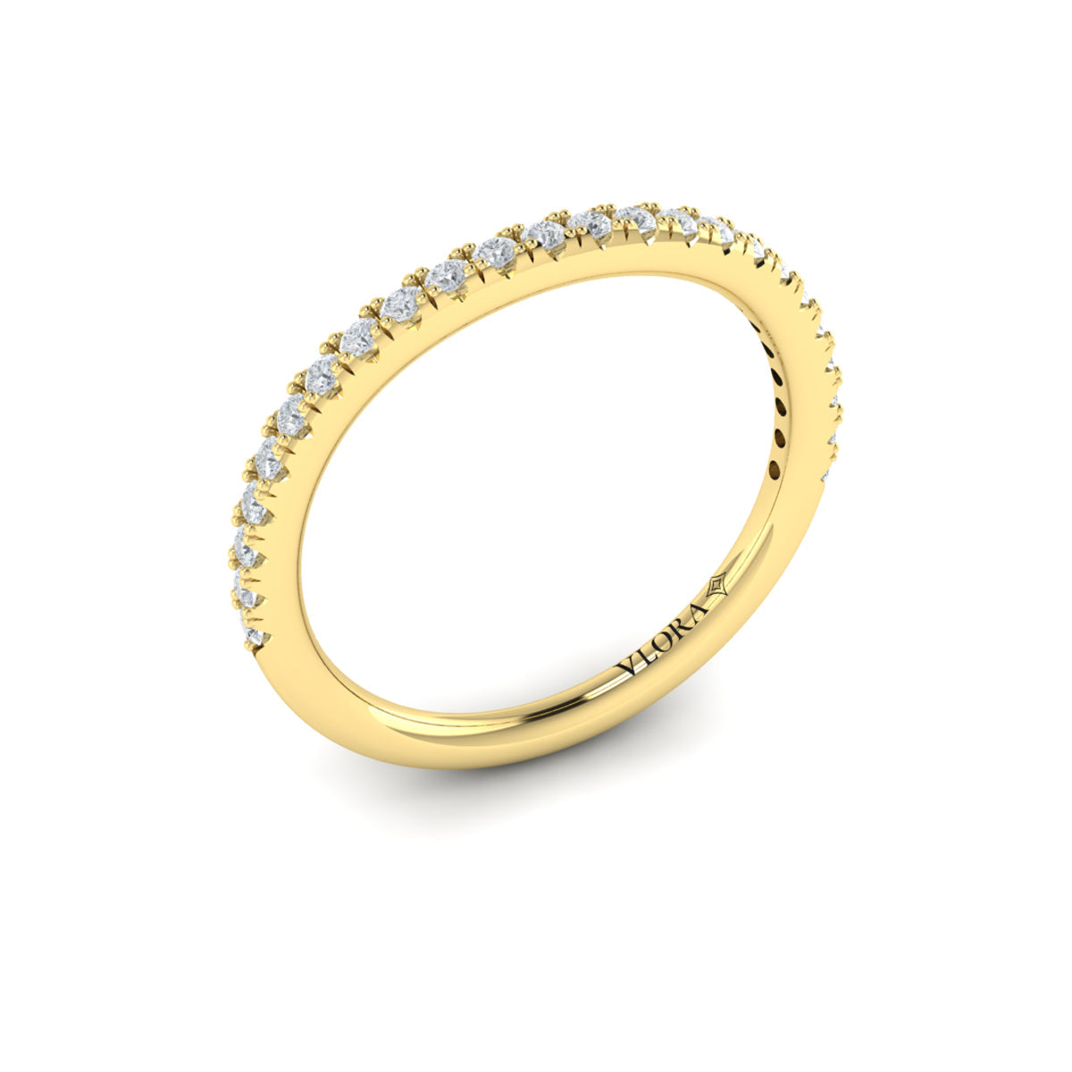14kt Yellow Gold Diamond Womens Matching Wedding Band