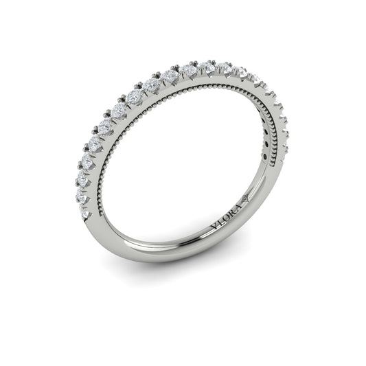 14K White Gold Emerald Cut Diamond Womens Wedding Band