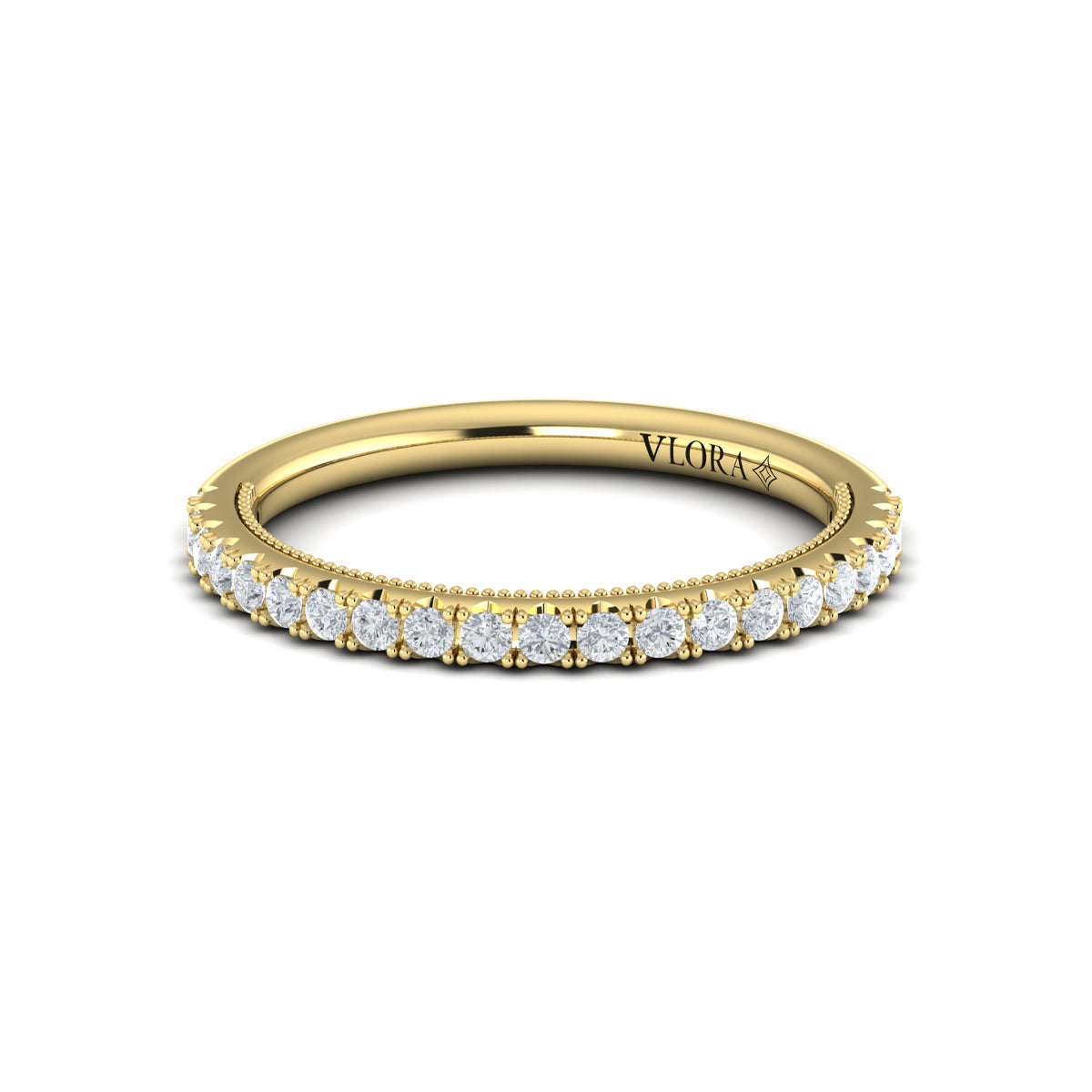 14kt Yellow Gold Emerald Cut Diamond Wedding Band