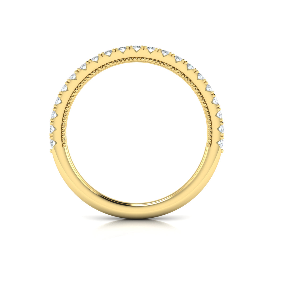 14kt Yellow Gold Emerald Cut Diamond Wedding Band