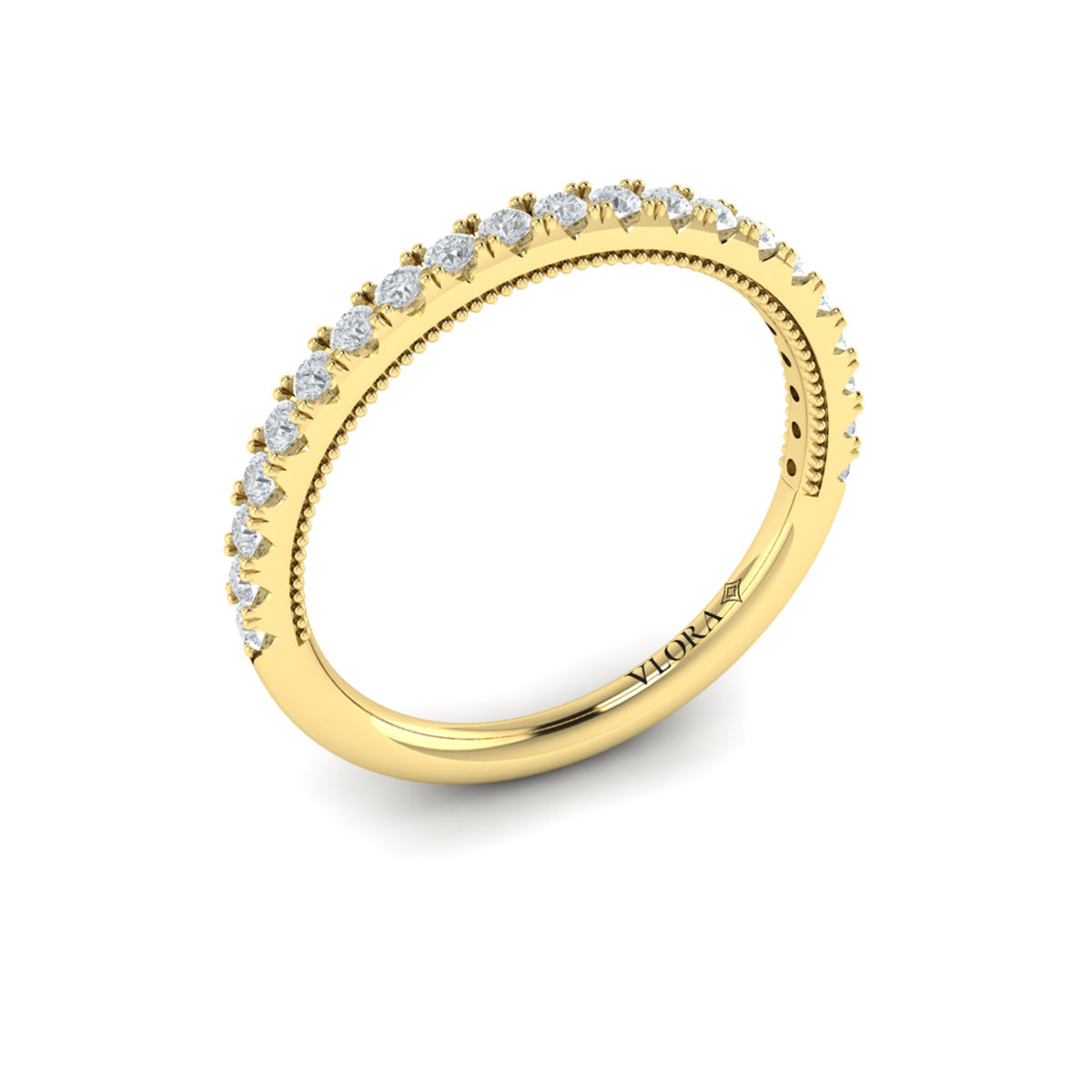 14kt Yellow Gold Emerald Cut Diamond Wedding Band