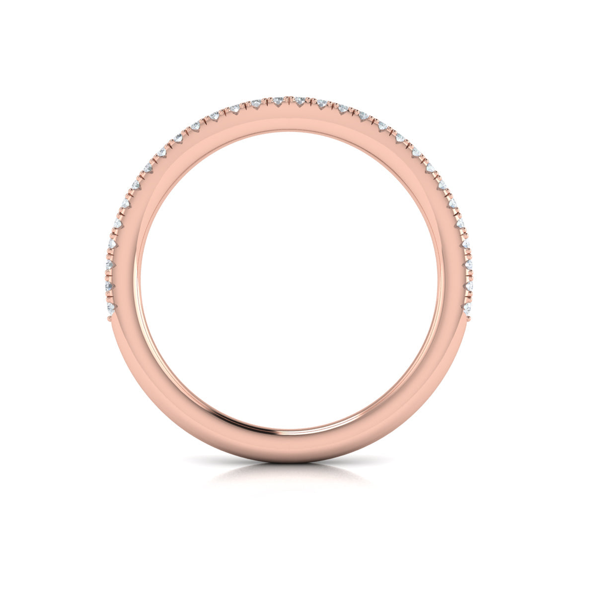 18kt Rose Gold Diamond Womens Matching Wedding Band
