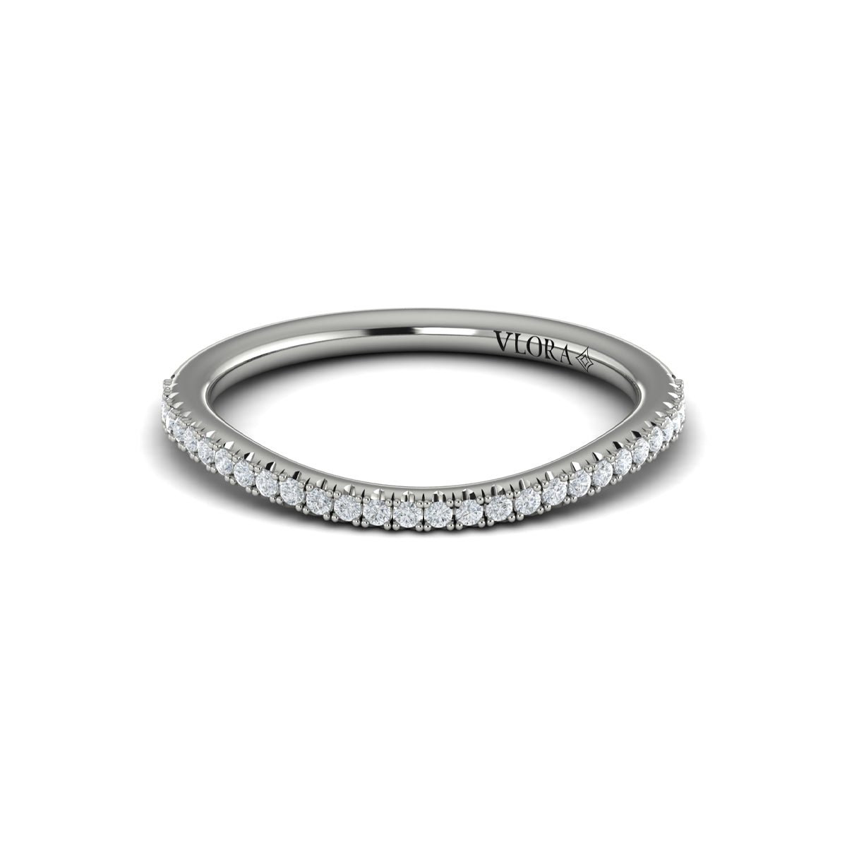14K White Gold Diamond Womens Matching Wedding Band