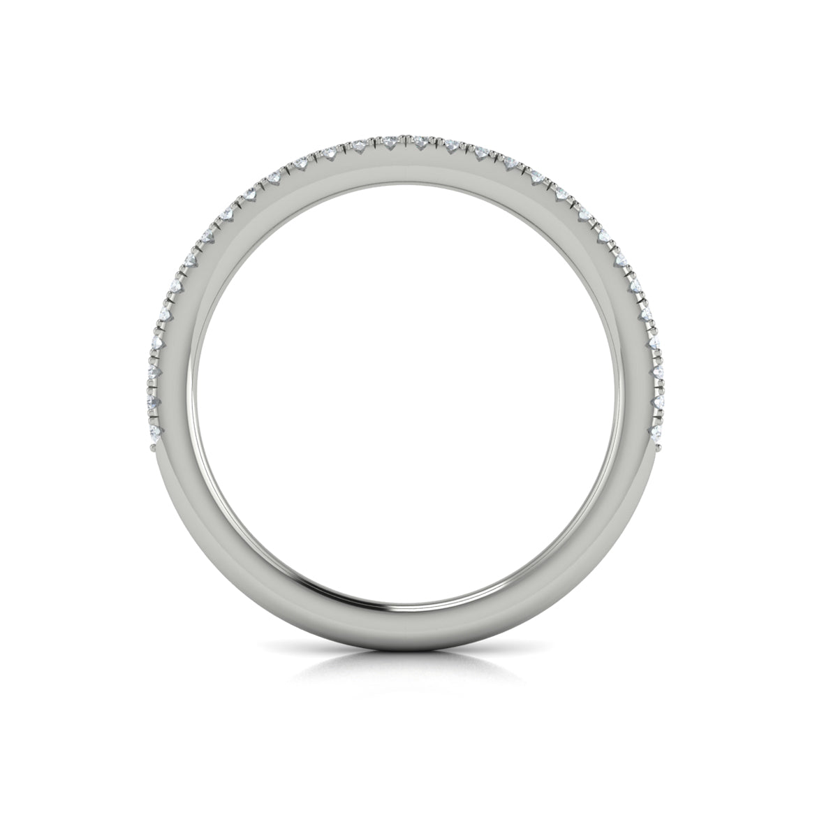 14K White Gold Diamond Womens Matching Wedding Band