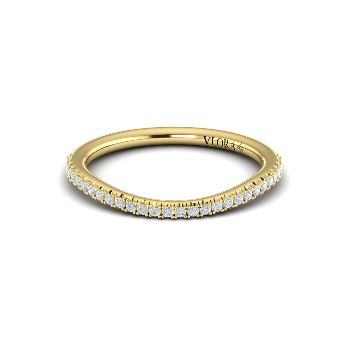 14kt Yellow Gold Diamond Womens Matching Wedding Band
