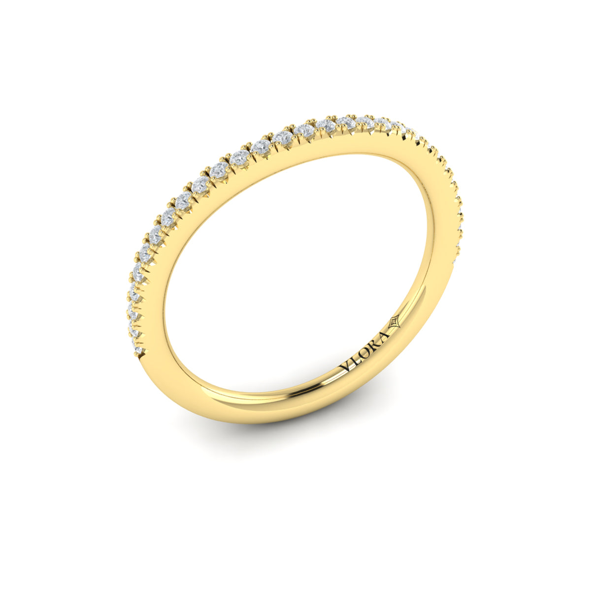 14kt Yellow Gold Diamond Womens Matching Wedding Band