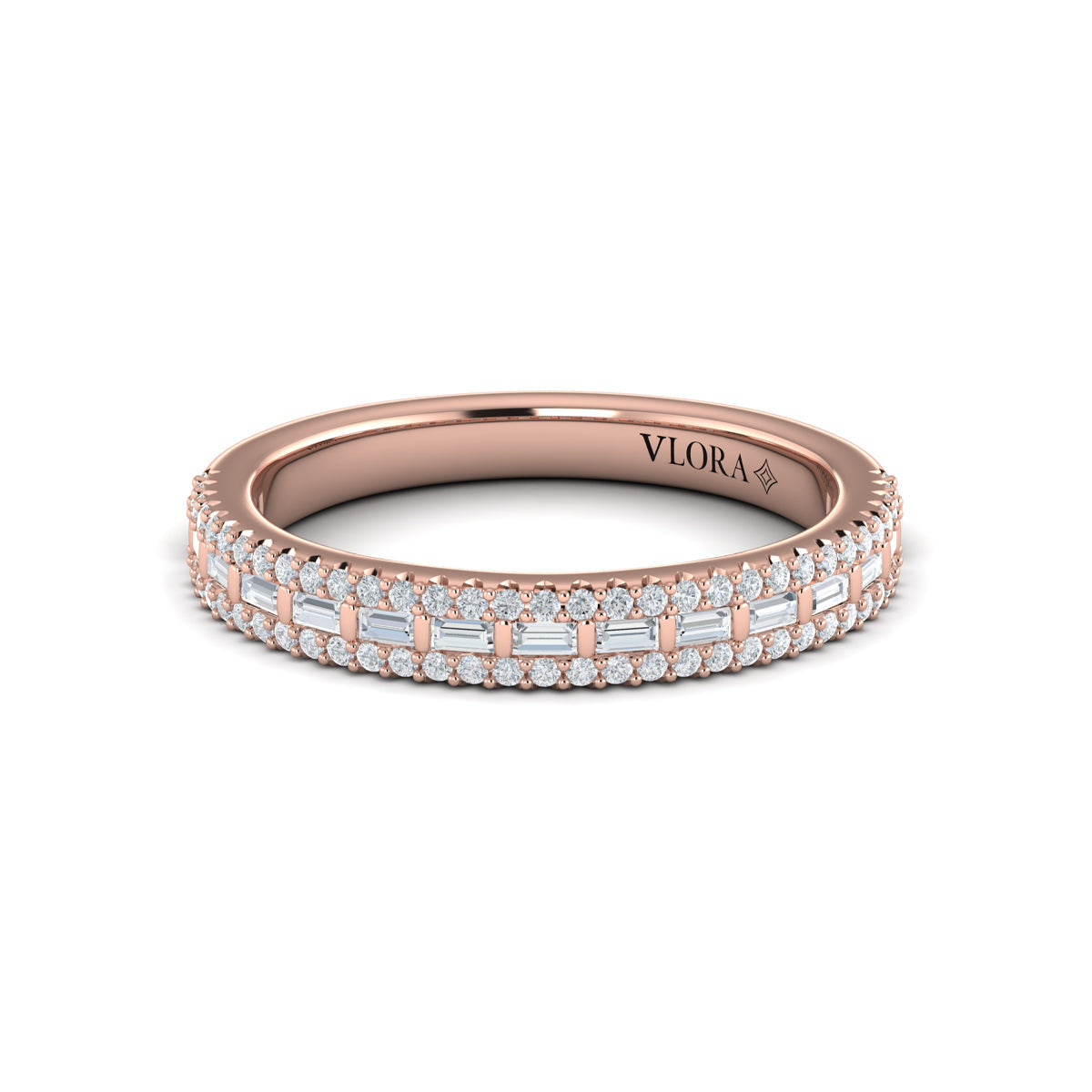 18kt Rose Gold Womens Matching Wedding Band