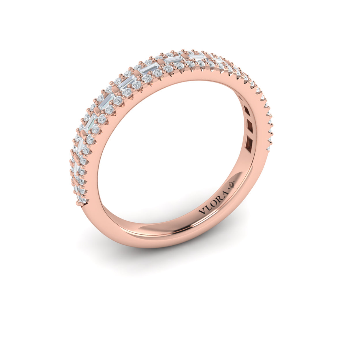 18kt Rose Gold Womens Matching Wedding Band
