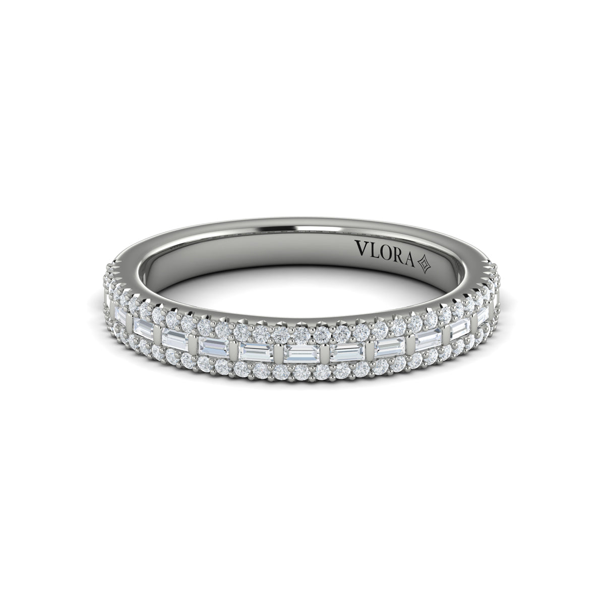 14K White Gold Diamond Womens Matching Wedding Band