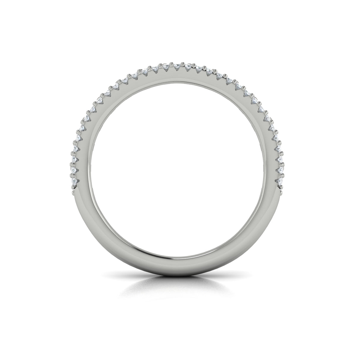 14K White Gold Diamond Womens Matching Wedding Band