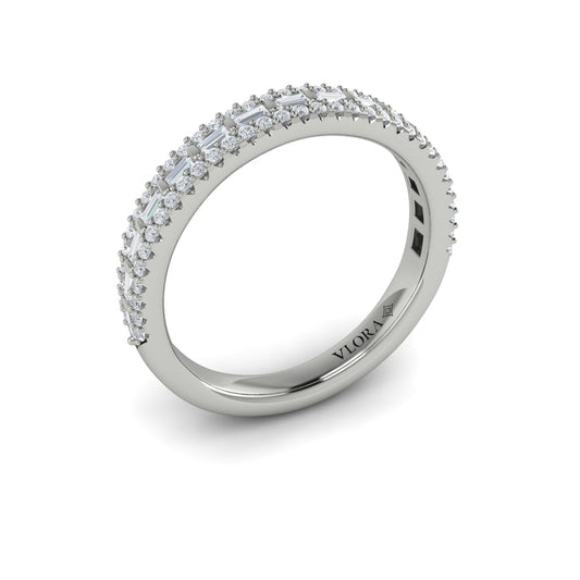 14K White Gold Diamond Womens Matching Wedding Band
