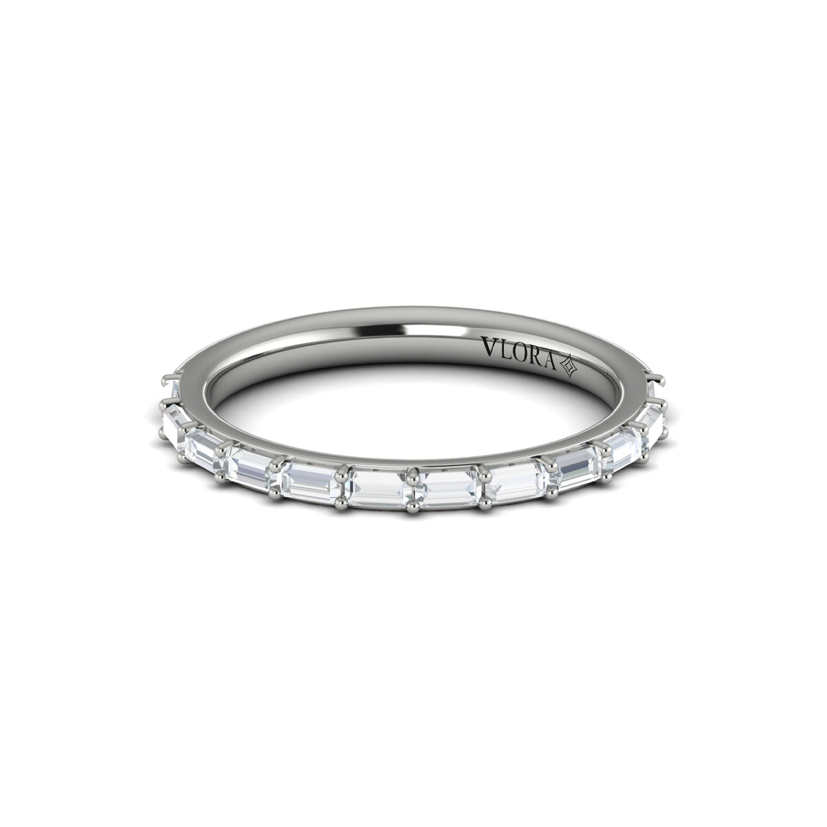 14K White Gold Diamond Womens Matching Wedding Band