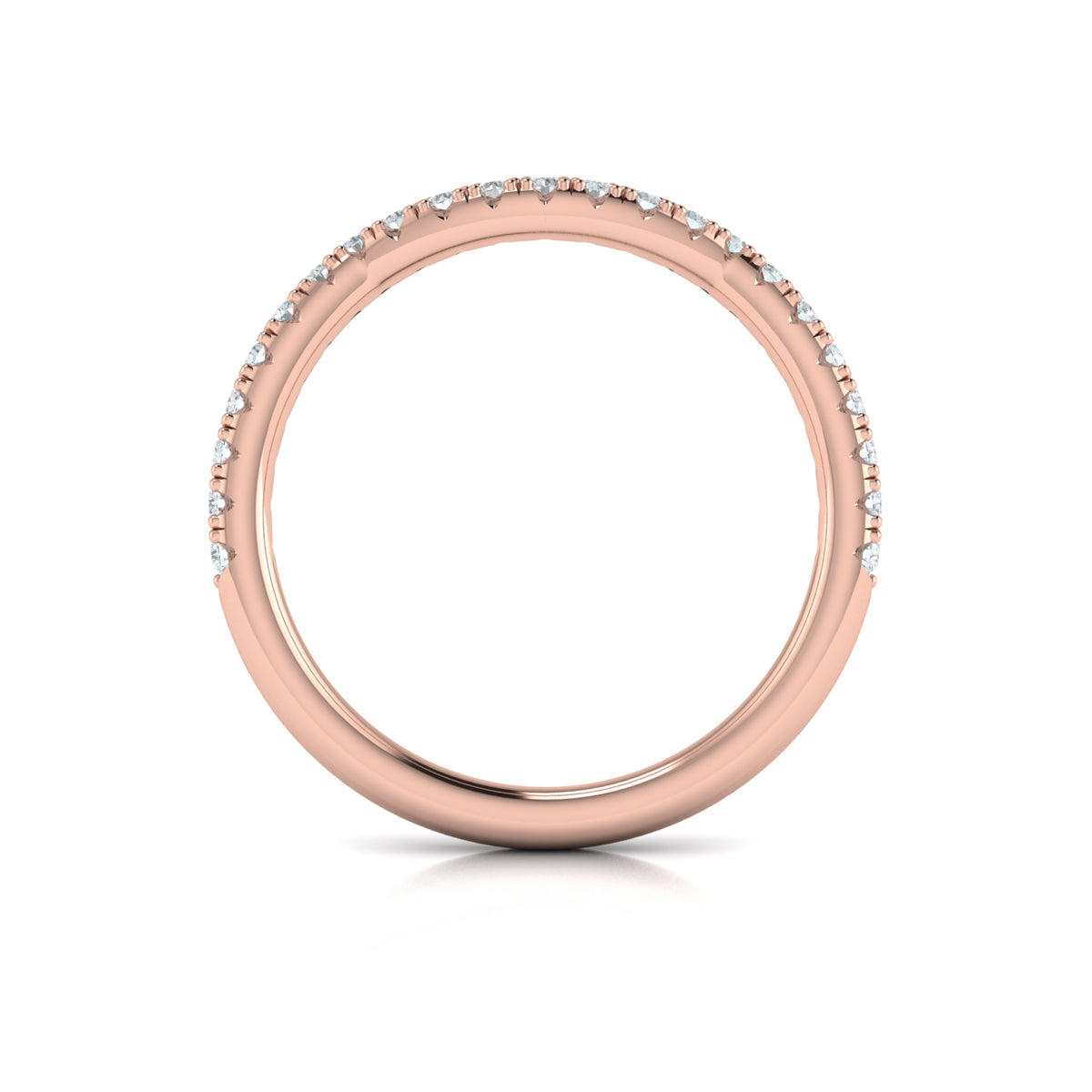 14kt Rose Gold Diamond Womens Matching Wedding Band