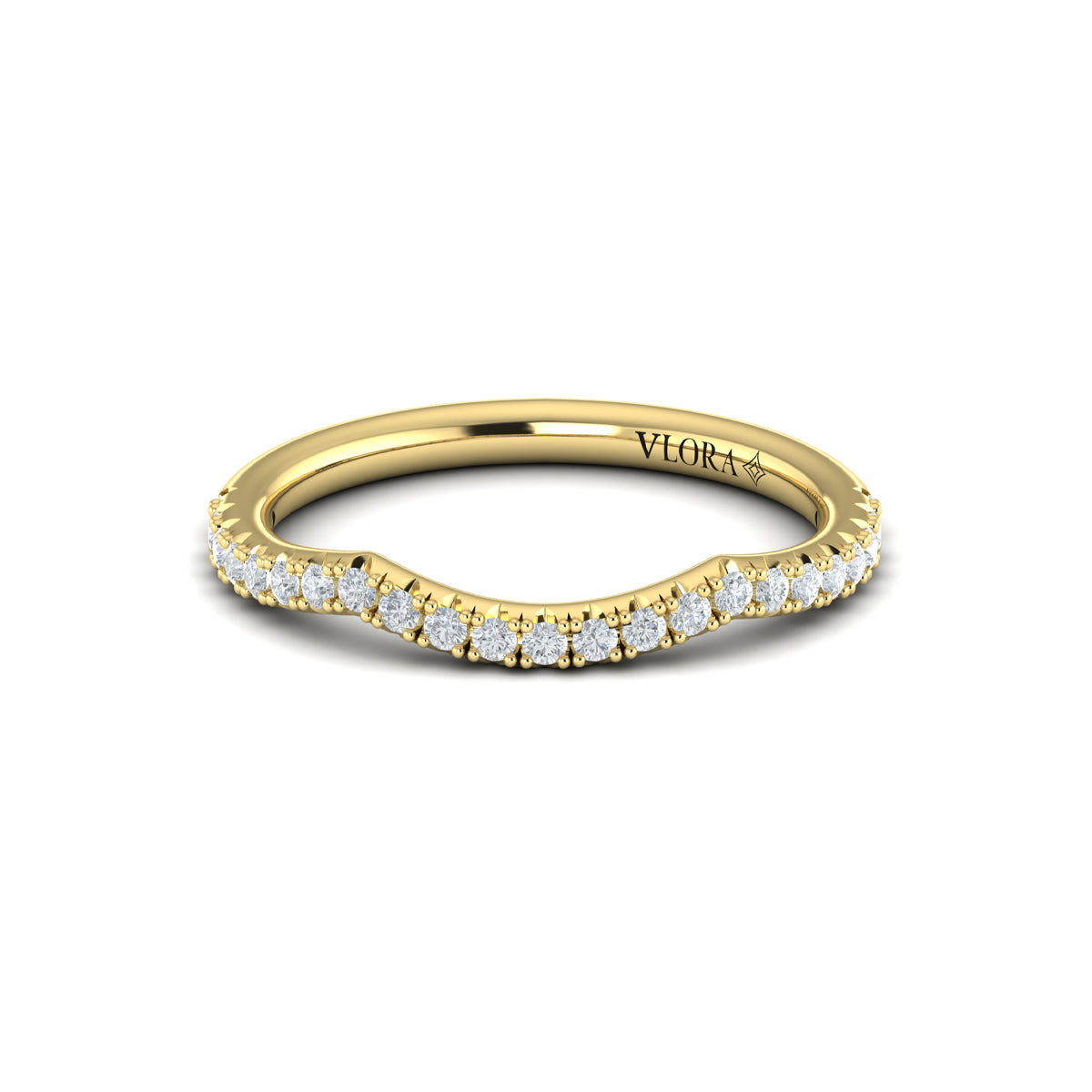 14kt Yellow Gold Diamond Womens Matching Wedding Band