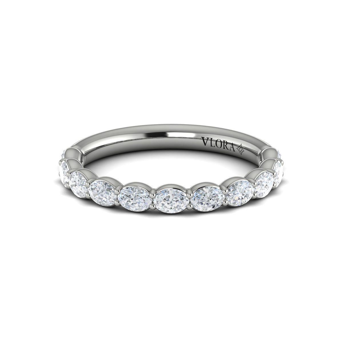 14K White Gold Diamond Womens Matching Wedding Band