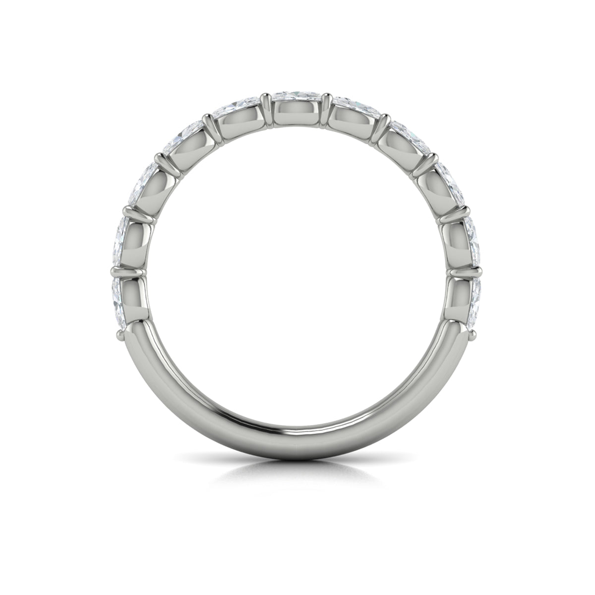 14K White Gold Diamond Womens Matching Wedding Band